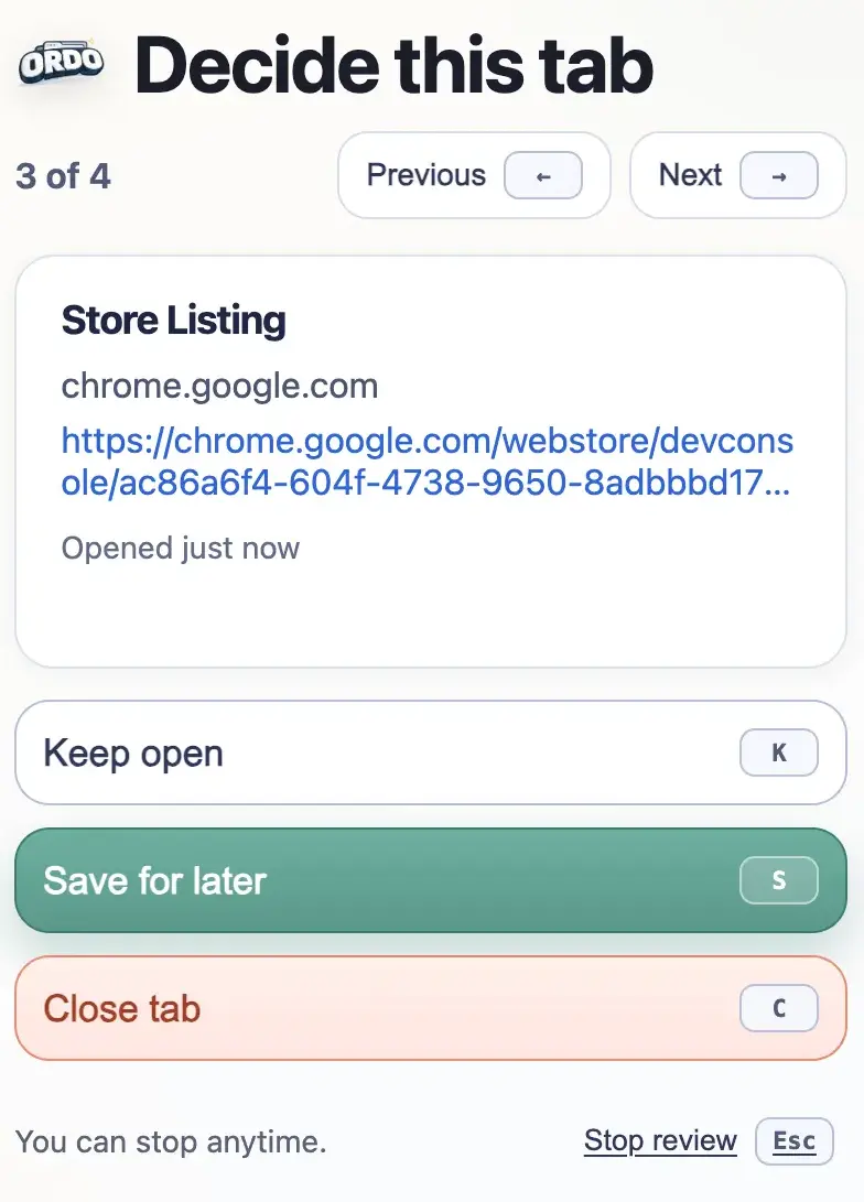 ORDO - extension preview